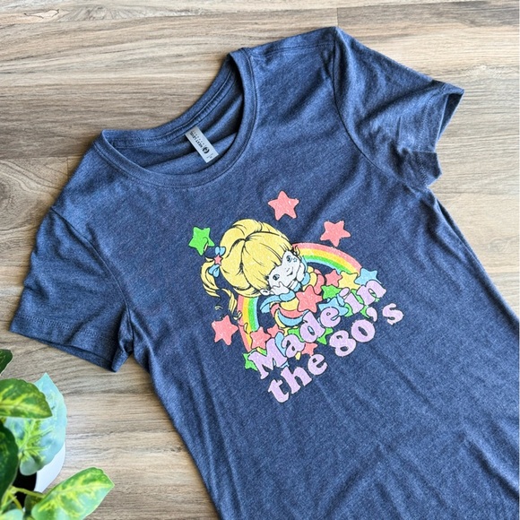 Vintage Style 'Made in the 80's' Rainbow Brite Heather Gray Graphic Tee Size M - Picture 2 of 6